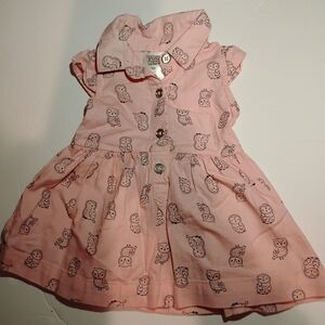 Carter's Pink Owl Print Newborn Dress